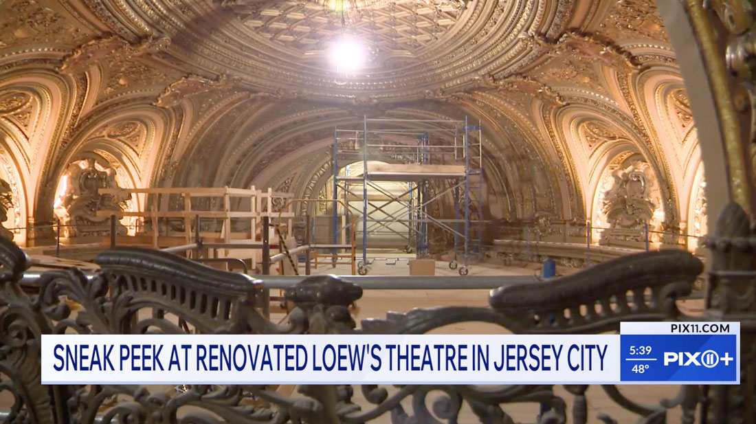Renovated ceiling of the Loew's Jersey Theatre in Journal Square.